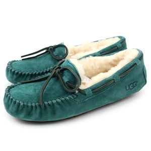 NIB UGG Dakota Teal Moccasins with Cream Interior 5